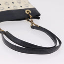 MCM Vicetos Logogram Chain Tote Bag PVC Leather White Gold Auth 202498-7