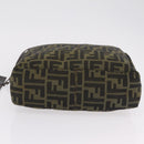 FENDI Zucca Canvas Hand Bag Black Brown Auth 202501-5