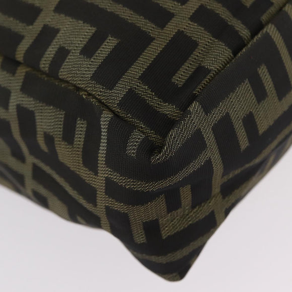 FENDI Zucca Canvas Hand Bag Black Brown Auth 202501