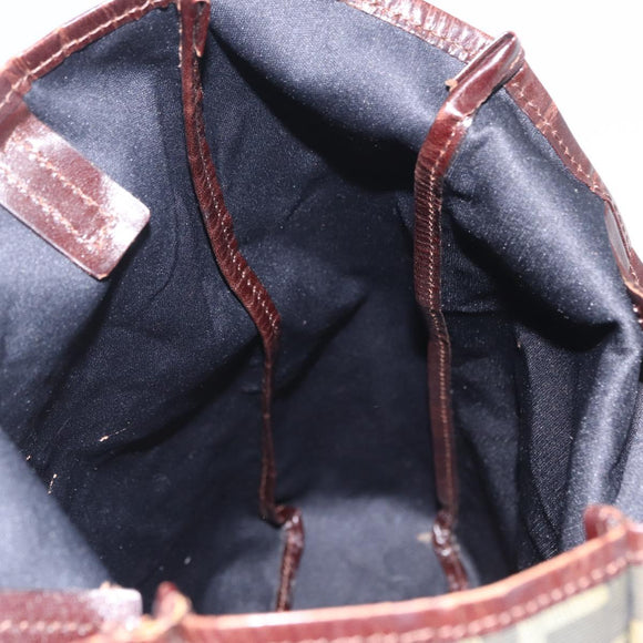 FENDI Zucca Canvas Hand Bag Black Brown Auth 202501