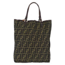 FENDI Zucca Canvas Hand Bag Black Brown Auth 202501-13