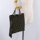 FENDI Zucca Canvas Hand Bag Black Brown Auth 202501-23