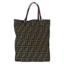FENDI Zucca Canvas Hand Bag Black Brown Auth 202501-2