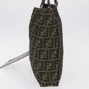 FENDI Zucca Canvas Hand Bag Black Brown Auth 202501-3