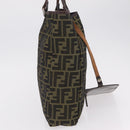 FENDI Zucca Canvas Hand Bag Black Brown Auth 202501-4