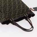 FENDI Zucca Canvas Hand Bag Black Brown Auth 202501-6