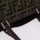 FENDI Zucca Canvas Hand Bag Black Brown Auth 202501-7