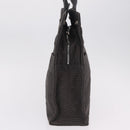 HERMES Her Line MM Hand Bag Canvas Gray Silver Auth 202502A-5