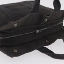 HERMES Her Line MM Hand Bag Canvas Gray Silver Auth 202502A-7