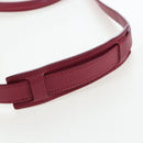 CELINE Trapeze Hand Bag Leather 2way Bordeaux Gold Auth 202503A-15