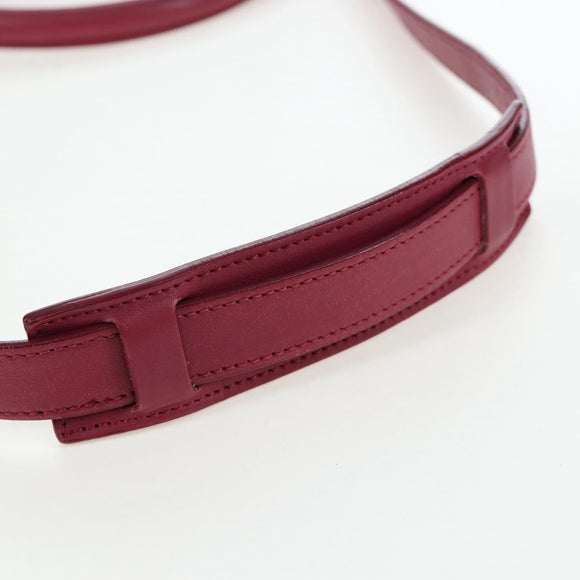 CELINE Trapeze Hand Bag Leather 2way Bordeaux Gold Auth 202503A