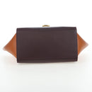 CELINE Trapeze Hand Bag Leather 2way Bordeaux Gold Auth 202503A-5