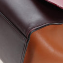 CELINE Trapeze Hand Bag Leather 2way Bordeaux Gold Auth 202503A-18