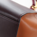 CELINE Trapeze Hand Bag Leather 2way Bordeaux Gold Auth 202503A-20