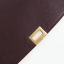 CELINE Trapeze Hand Bag Leather 2way Bordeaux Gold Auth 202503A-23