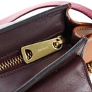CELINE Trapeze Hand Bag Leather 2way Bordeaux Gold Auth 202503A-25