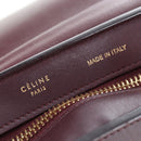 CELINE Trapeze Hand Bag Leather 2way Bordeaux Gold Auth 202503A-26