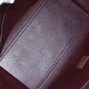 CELINE Trapeze Hand Bag Leather 2way Bordeaux Gold Auth 202503A-10