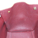 CELINE Trapeze Hand Bag Leather 2way Bordeaux Gold Auth 202503A-28