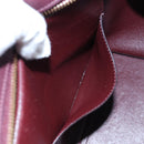 CELINE Trapeze Hand Bag Leather 2way Bordeaux Gold Auth 202503A-30