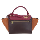CELINE Trapeze Hand Bag Leather 2way Bordeaux Gold Auth 202503A-2