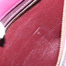 CELINE Trapeze Hand Bag Leather 2way Bordeaux Gold Auth 202503A-11