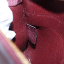 CELINE Trapeze Hand Bag Leather 2way Bordeaux Gold Auth 202503A-12