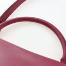 CELINE Trapeze Hand Bag Leather 2way Bordeaux Gold Auth 202503A-14