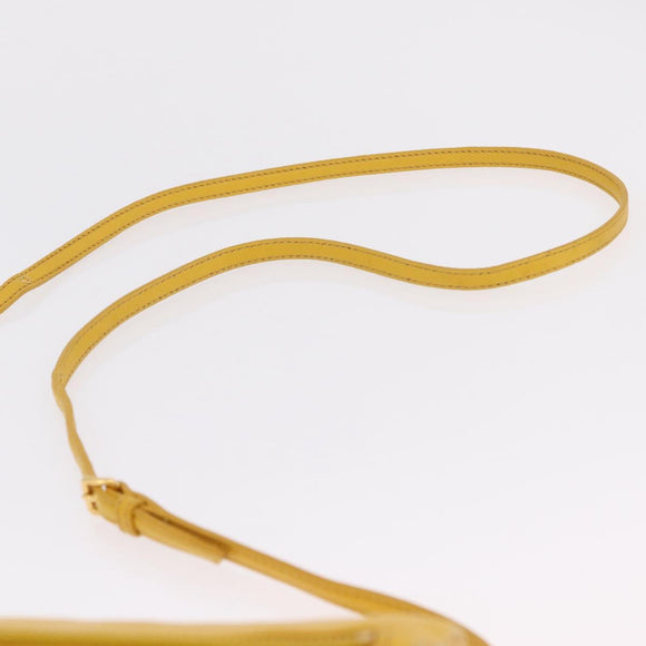 Miu Miu Matelasse Shoulder Bag Leather 2way Yellow Gold Auth 202504A