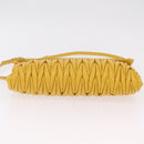 Miu Miu Matelasse Shoulder Bag Leather 2way Yellow Gold Auth 202504A-7