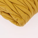Miu Miu Matelasse Shoulder Bag Leather 2way Yellow Gold Auth 202504A-15
