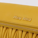 Miu Miu Matelasse Shoulder Bag Leather 2way Yellow Gold Auth 202504A-20