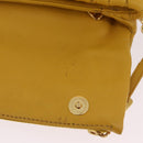 Miu Miu Matelasse Shoulder Bag Leather 2way Yellow Gold Auth 202504A-22