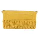 Miu Miu Matelasse Shoulder Bag Leather 2way Yellow Gold Auth 202504A-2