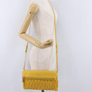 Miu Miu Matelasse Shoulder Bag Leather 2way Yellow Gold Auth 202504A-33