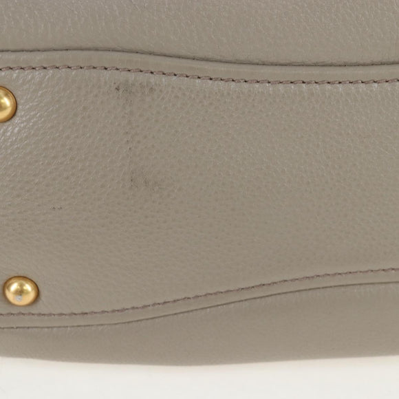 Miu Miu Hand Bag Leather 2way Beige Gold Auth 202505A
