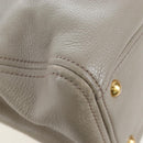 Miu Miu Hand Bag Leather 2way Beige Gold Auth 202505A-21