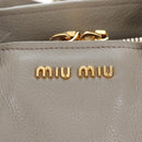 Miu Miu Hand Bag Leather 2way Beige Gold Auth 202505A-23