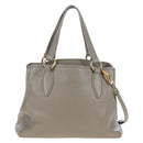 Miu Miu Hand Bag Leather 2way Beige Gold Auth 202505A-2