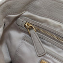Miu Miu Hand Bag Leather 2way Beige Gold Auth 202505A-32