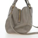 Miu Miu Hand Bag Leather 2way Beige Gold Auth 202505A-4