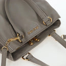 Miu Miu Hand Bag Leather 2way Beige Gold Auth 202505A-6