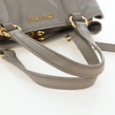 Miu Miu Hand Bag Leather 2way Beige Gold Auth 202505A-7