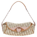 Christian Dior Trotter Canvas Romantic Chain Bag PVC Beige Silver Auth 202506SAM-2