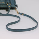 Miu Miu Matelasse Hand Bag Vitellolux 2way Green Gold Auth 202508V-10
