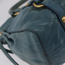 Miu Miu Matelasse Hand Bag Vitellolux 2way Green Gold Auth 202508V-14