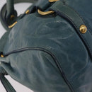 Miu Miu Matelasse Hand Bag Vitellolux 2way Green Gold Auth 202508V-16