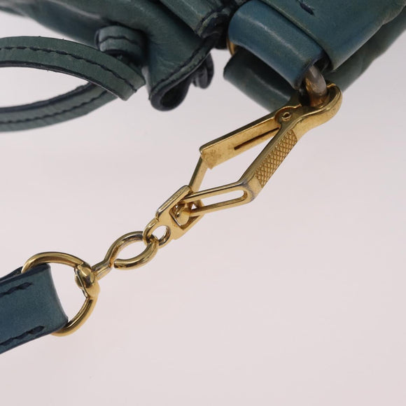 Miu Miu Matelasse Hand Bag Vitellolux 2way Green Gold Auth 202508V