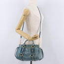 Miu Miu Matelasse Hand Bag Vitellolux 2way Green Gold Auth 202508V-26