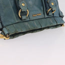 Miu Miu Matelasse Hand Bag Vitellolux 2way Green Gold Auth 202508V-6